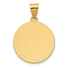 14K Polished & Satin St. Thomas More Hollow Medal Pendant