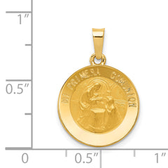 14K Polished and Satin Spanish 1st Communion Medal Pendant