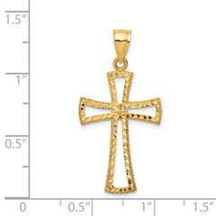 14K D/C Cross Pendant