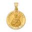 St. Edmund Medal Pendant in 14K Yellow Gold, 26mm Satin & Polished - Sophia Jewelers