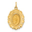 14k Solid Polished/Satin Small Fancy Oval Miraculous Medal