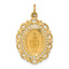 14K Solid Polished/Satin Fancy Pierced Oval Miraculous Medal