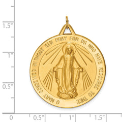 14k Solid Polished/Satin Large Round Miraculous Medal