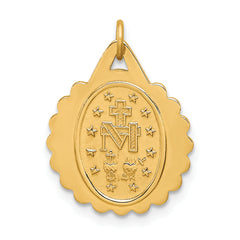 14k Solid Polished/Satin Small Round Scalloped Miraculous Medal