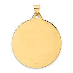 14k Solid Polished/Satin Large Raised Round Milagrosa Medal