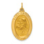 St. Anthony Medal Oval Pendant in 14K Yellow Gold, 16x29mm - Sophia Jewelers