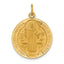 Round St. Benedict Medal Pendant in 14K Yellow Gold, 24mm Reversible - Sophia Jewelers