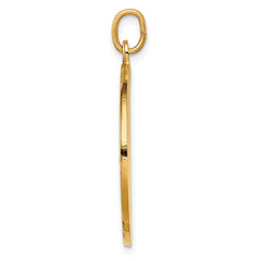 14k Solid Polished/Satin Large Round St. Christopher Medal