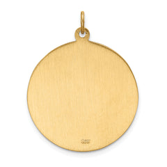 14k Solid Polished/Satin Large Round St. Christopher Medal