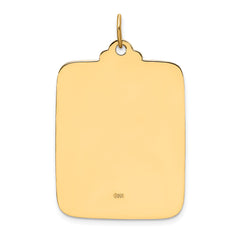 14k Solid Polished/Satin Large Rectangle St. Christopher Medal