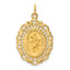 Fancy Pierced Oval St. Christopher Medal Pendant in 14K Yellow Gold - Sophia Jewelers