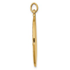 14k Solid Polished/Satin Medium Oval St. Christopher Medal