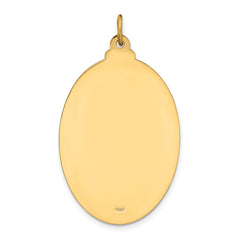 14k Solid Polished/Satin Large Oval St. Christopher Medal