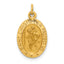 14k Solid Polished/Satin Extra Small Oval St. Christopher Medal