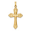 14k Hollow Polished Fleur de Lis Cross