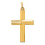14k Hollow Polished Stripe Design Latin Cross