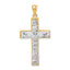 Cross Pendant in 14K Two-Tone Gold, 40mm Diamond-Cut - Sophia Jewelers