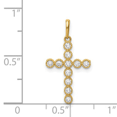 14K CZ Cross Pendant