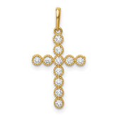 14K CZ Cross Pendant