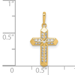 14K Cross CZ Pendant