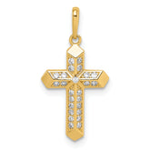 14K Cross CZ Pendant