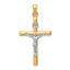 14k Two-tone Hollow Crucifix Pendant