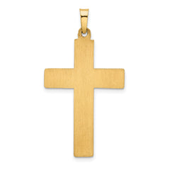 14k Two-tone Hollow Polished Textured Latin Crucifix