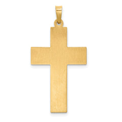 14k Two-tone Hollow Polished Rope Edge Latin Crucifix