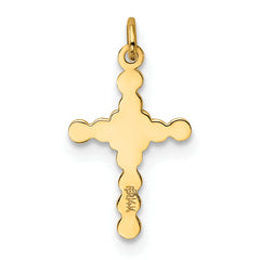 14K Small Polished Cross Charm