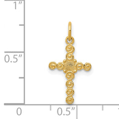 14K Small Polished Cross Charm