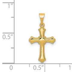 14K Budded Cross Charm