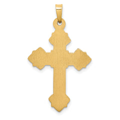 14K Budded Hollow Cross Pendant
