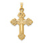 14k Budded Hollow Cross Pendant