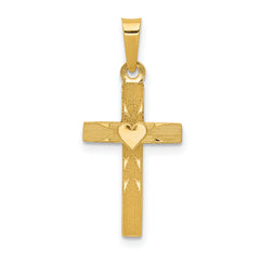 14k Small Hollow Cross Charm