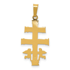 14K Two-tone Cara Vaca Crucifix Pendant