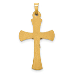 14K Two-tone INRI Hollow Crucifix Pendant