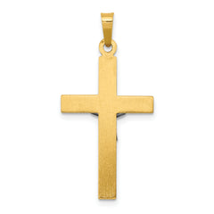 14K Two-tone INRI Hollow Crucifix Pendant