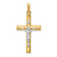 14k Two-tone INRI Hollow Crucifix Pendant