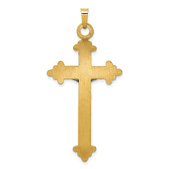 14K Two-tone INRI Hollow Crucifix Pendant