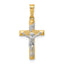 14k Two-tone INRI Hollow Crucifix Pendant