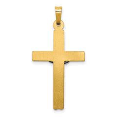 14K Two-tone INRI Hollow Crucifix Pendant