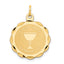 First Holy Communion Scalloped Disc Pendant in 14K Yellow Gold, 26mm - Sophia Jewelers