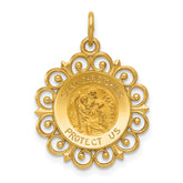 14k Saint Christopher Medal Charm