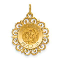 14k Saint Christopher Medal Charm