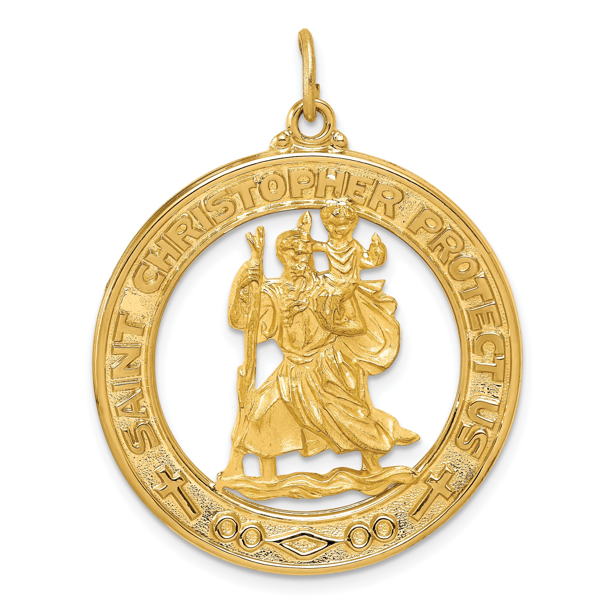 14k Saint Christopher Medal Pendant