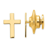 14K Gold Men's Polished Cross Tie Tac with Die Struck Durability