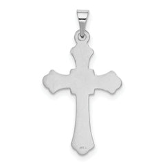 14K White Gold Budded Cross Charm