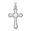 14k White Gold Budded Cross Charm