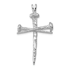 14K White Gold Nail Cross Charm