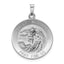 Saint Michael Medal Round Pendant in 14K White Gold, 30mm - Sophia Jewelers
